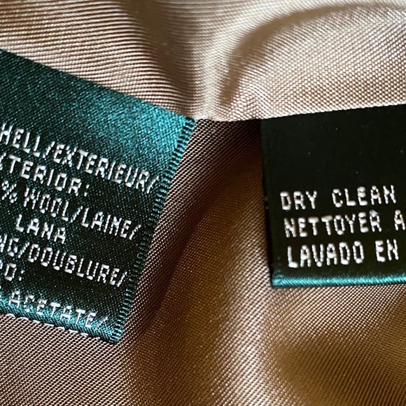 Lauren Ralph Lauren Wool Blazer Women's sz 8 Brown Herringbone Pockets Lined - Picture 7 of 13